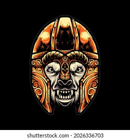 polar bear viking Vector Illustration, modern cartoony style suitable for t shirt or print products