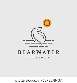 polar bear water logo vector icon illustration