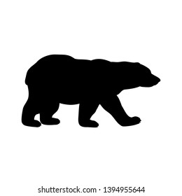 Polar bear wild black silhouette animal. Vector Illustrator.  