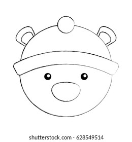 polar bear with winter hat