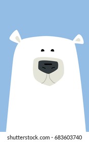 Polar bear in winter hat cartoon vector illustration 