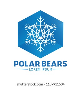 Polar Bears Head Polygonal logo