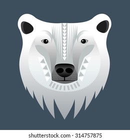Polar bear's head. Vector illustration. Modern Template for Cards, Congratulations, Infographic. Vector illustration. Modern Hipster Design.