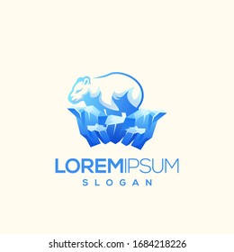 polar bears logo design vector illustrator modern