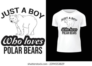 Diseño de camisetas de amante de los osos polares, diseño de camisetas de amante animal, diseño de camisetas de osos polares, diseño de camisetas