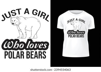 Diseño de camisetas de amante de los osos polares, diseño de camisetas de amante animal, diseño de camisetas de osos polares, diseño de camisetas