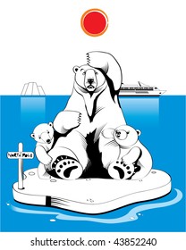 Polar bears in north pole
