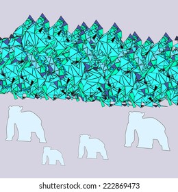 Polar Bears and Northern Lights pattern .