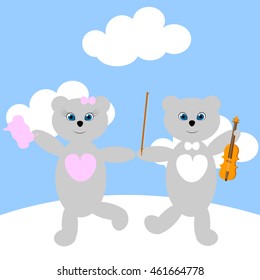 Polar bears play the violin and dance