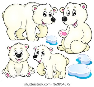 Polar bears theme collection 1 - eps10 vector illustration.