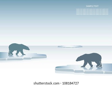 Polar bears - vector background