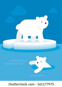 polar bears vector/illustration