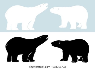 Polar bears.Vector. EPS-10 (non transparent elements, non gradient)