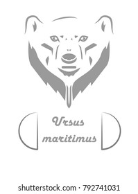 Polar bear(Ursus maritimus) logo in retro style

