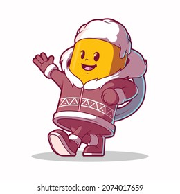 Polar Beer character vector illustration. Drinks, funny, party design concept.