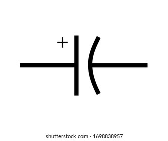 
Polar capacitor symbol icon capacitor