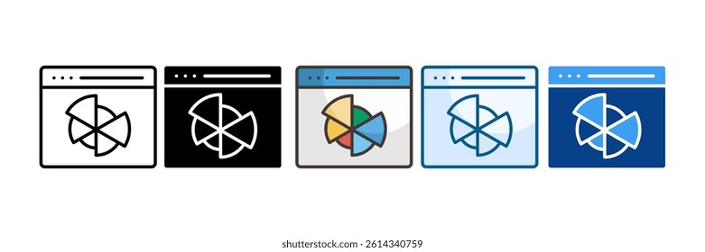 Polar Chart Icon Set Multiple Style Collection