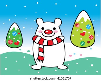 polar christmas greeting card