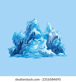 polar cold iceberg detail illutration