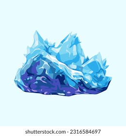 polar cold iceberg detail illutration