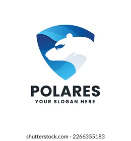 Ilustración del icono del vector del degradado de defensa polar