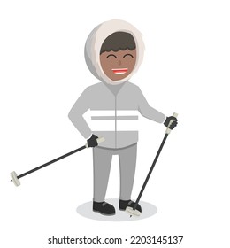 Polar Explorer African Character Design Character On White Background