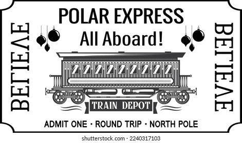 Polar Express train Ticket Svg svg