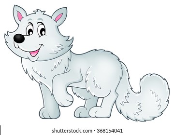 Imagem do tema da raposa polar 1 - ilustração vetorial eps10.
