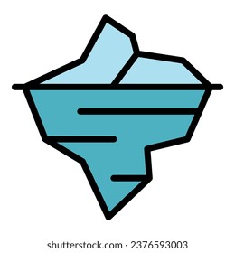 Polar glacier icon outline vector. Water iceberg. Sea arctic color flat