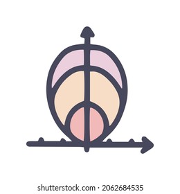polar graph color vector doodle simple icon