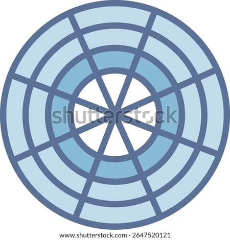 Polar Grid Filled Blue Tone Icon