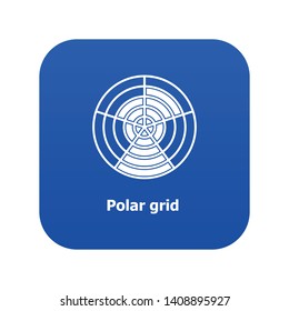 Polar grid icon blue vector isolated on white background