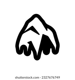 Polar ice melting icon on white background