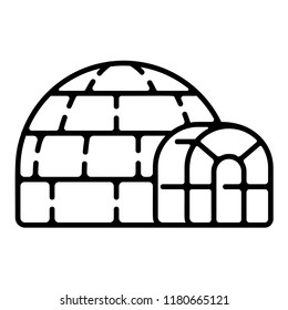 Polar igloo icon. Outline polar igloo vector icon for web design isolated on white background