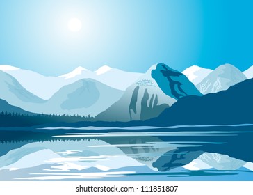 Cartoon Nature Winter Arctic Ice Landscape Stock Vector (Royalty Free ...