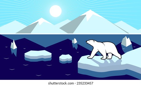 Polar landscape panorama 