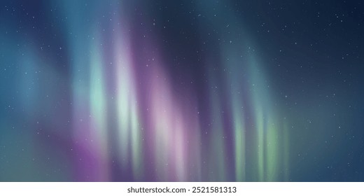 Polarlichter, Polarlichter, Sternenhimmel, nördliche Landschaften, Vektorgrafik