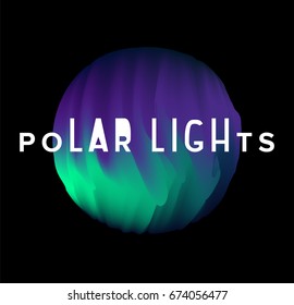 Polar lights, aurora borealis vector  illustration. Contemporary design, for covers, web-site design. 