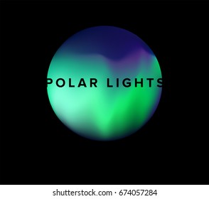 Polar lights, aurora borealis vector  illustration. Contemporary design, for covers, web-site design. 