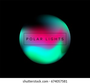 Polar lights, aurora borealis vector  illustration. Contemporary design, for covers, web-site design.