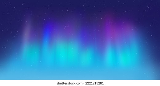 Polar lights, starry sky. Northern landscapes. Vector illustration.