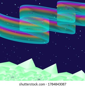 Luces Polares. Imagen abstracta estilizada. Ilustración del vector