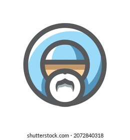 Polar man head Vector icon Cartoon illustration.