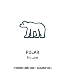 Icono de vector de contorno polar. Icono polar negro delgado, ilustración de elemento simple vector plano del concepto de naturaleza editable trazo aislado sobre fondo blanco