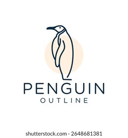 desenho do logotipo do contorno do pinguim polar