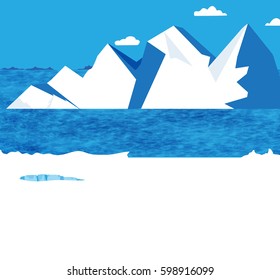 Polar scenery with iceberg and ocean