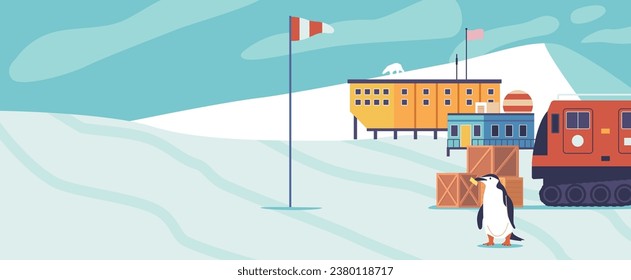 Polar Scientific Station. Remote Research Facility In Polar Regions, Dedicated To Studying Climate, Wildlife And Geology