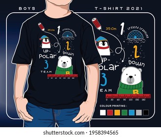 equipo polar, diseño de ilustración de animales vectoriales para impresión