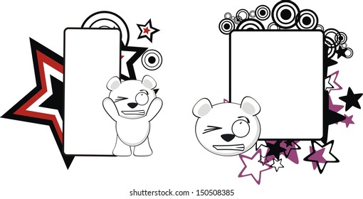 polar teddy bear cartoon copyspace in vector format very easy to edit