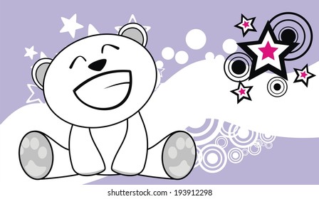 polar teddy bear cute baby cartoon wallpaper in vector format very easy to edit